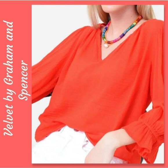 NWT Velvet by Graham  Spencer Dita Top in Cardinal - Picture 1 of 10